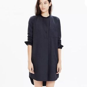 Madewell Flannel Latitude Shirtdress in Charcoal Grey
